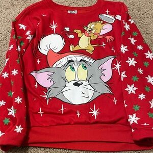 Light Up Tom & Jerry Red Holiday Crewneck Sweater